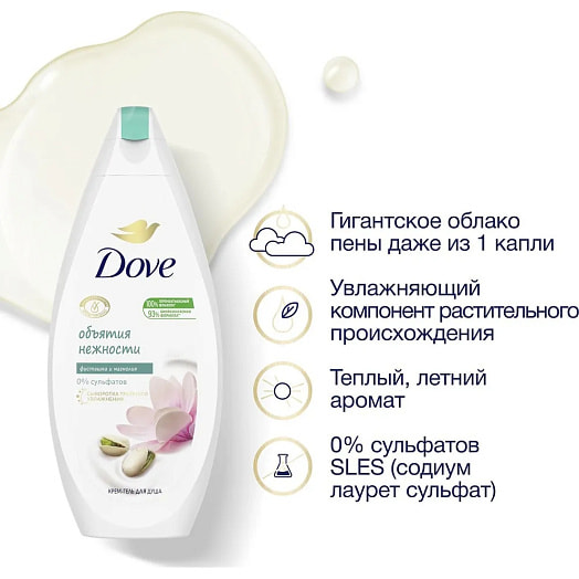 Крем гель-душ DOVE 250мл Фисташковый крем и магнолия Россия