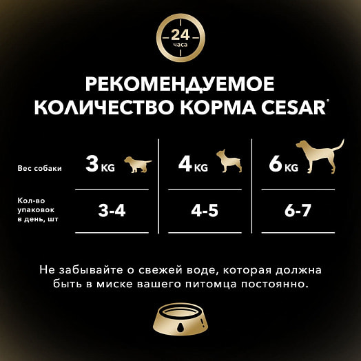 Корм Cesar с уткой в желе для взрослых собак всех пород 85г ООО Марс Россия Cesar