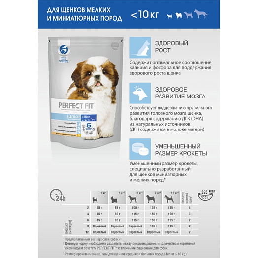 Корм сухой Perfect Fit с курицей для щенков мелких пород 500г ООО Марс Россия Perfect Fit