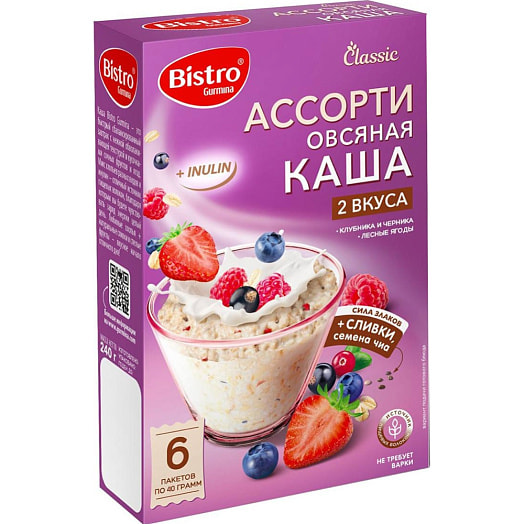 Овсяная каша Bistro Ассорти (2 вкуса) 240г ООО Гурмина-ПРО Беларусь Gurmina Bistro