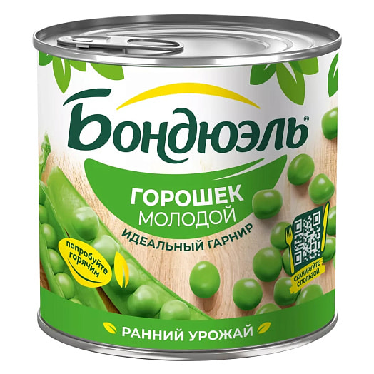 Горошек зеленый молодой 400г ж/б Венгрия Bonduelle