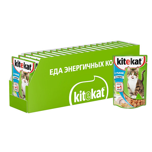 Влажный корм Kitekat д/кошек рыба в соусе 85г Россия