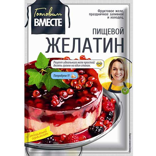 Желатин Готовим вместе 15г пищевой Гурмина Беларусь