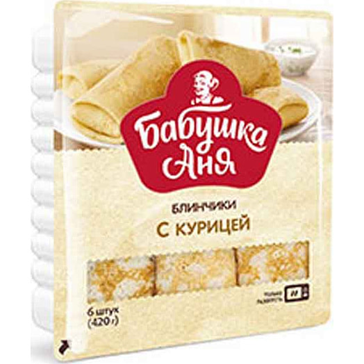 Блинчики Бабушка Аня 420г лоток с курицей (конвертик) Беларусь