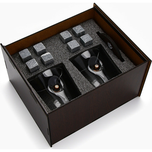 Подарочный набор Бокалы для виски с камнями в дерев ящике арт.10895165 Россия