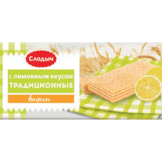 Вафли Традиционные с лимонным вкусом 100г Слодыч Беларусь Слодыч