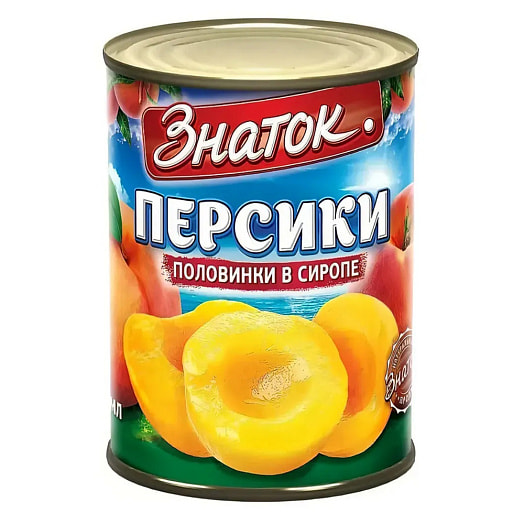 Персики половинки в сиропе Знаток 410мл ж/б Китай