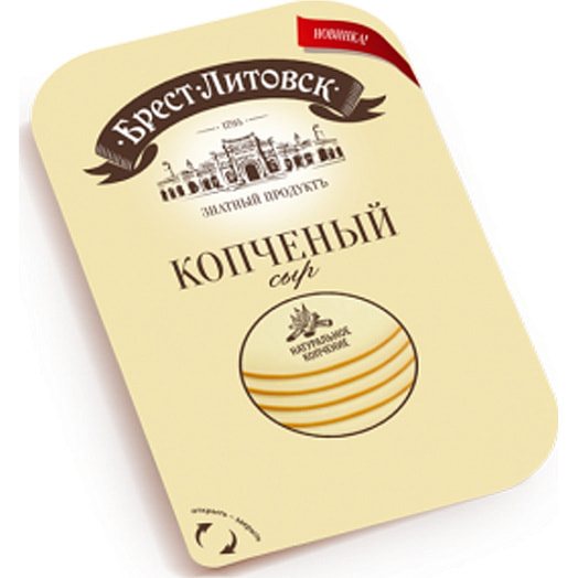 Сыр плавленый Брест-Литовский 40% 150г ломтевой копченый (слайс/нарезка) Беларусь Брест-Литовск