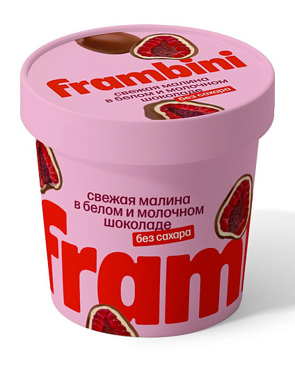 Малина в белом, молочном шоколаде без сахара зам 130г пл/ст ООО Фрамбини Россия