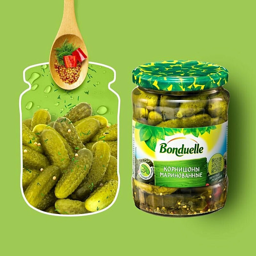 Корнишоны Bonduelle 580мл ст/б 3-6 см Россия