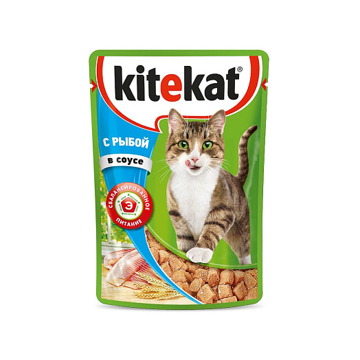 Влажный корм Kitekat д/кошек рыба в соусе 85г Россия