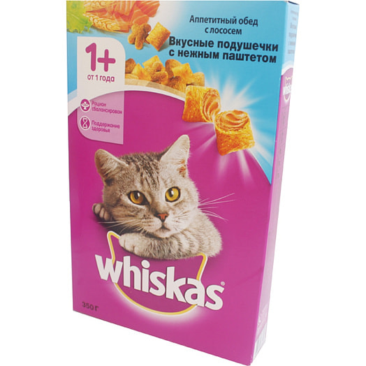 Корм для кошек Whiskas 350г подушечки аппетитный обед с лососем Mars Россия Mars