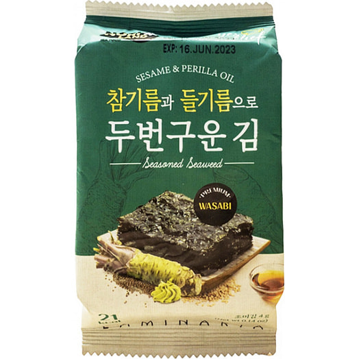 Сушеная морская капуста NORILAND со вскусом васаби 4г Hanwool Food Корея