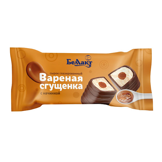 Сырок творожный глаз с начинкой Вареная сгущенка 18% 40г ОАО Беллакт Волковыс Беларусь Молочная лавка