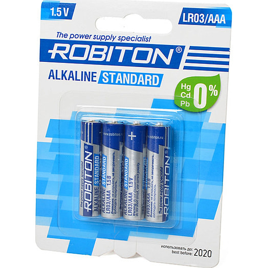 Элемент питания ROBITON STANDARD LR03-4BL Китай ROBITON
