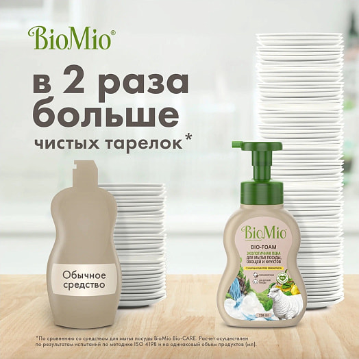 Пена для мытья посуды Bio-foam 350мл лемонграсс SPLAT Россия BIOMIO