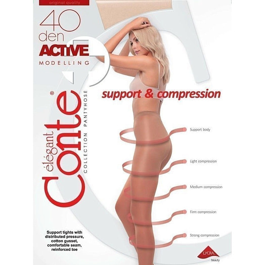 Колготки женские Conte Elegant Active 40 р.6, nero арт.8С-61 СП Беларусь