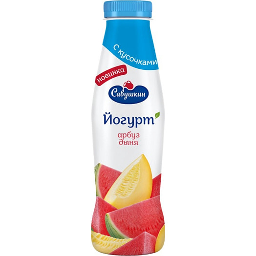 Йогурт с фруктовым нап Арбуз-дыня 2% 415мл ПЭТ Беларусь Савушкин