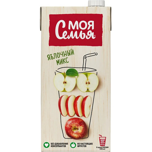 Напиток с/сод Моя семья Яблочный микс 1.93л тетра-пак АО Мултон Россия Моя семья
