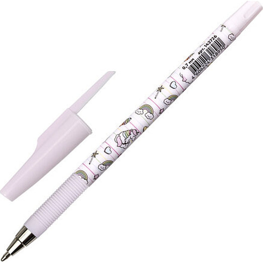 Ручка шариковая синяя Юнландия (мягкий корпус, 0,7мм) арт.143726 Китай