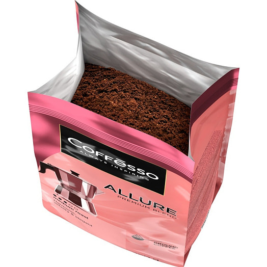 Кофе молотый COFFESSO ALLURE жареный 250г Компания Май Россия Компания Май