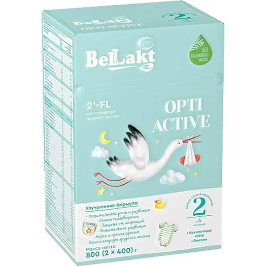 Смесь Bellakt Opti Active 2 800г карт/уп. сухая молочная с 6мес. ОАО Беллакт Волковыс Беларусь Беллакт