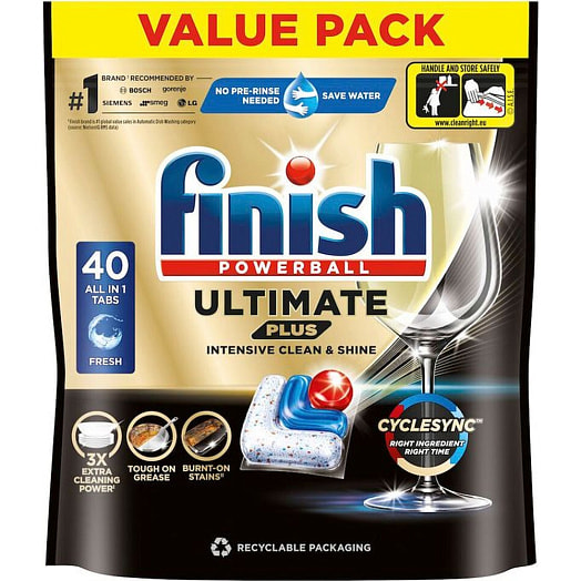 Средство для мытья посуды Finish Ultimate Plus 40шт Reckitt Benckiser Польша Finish
