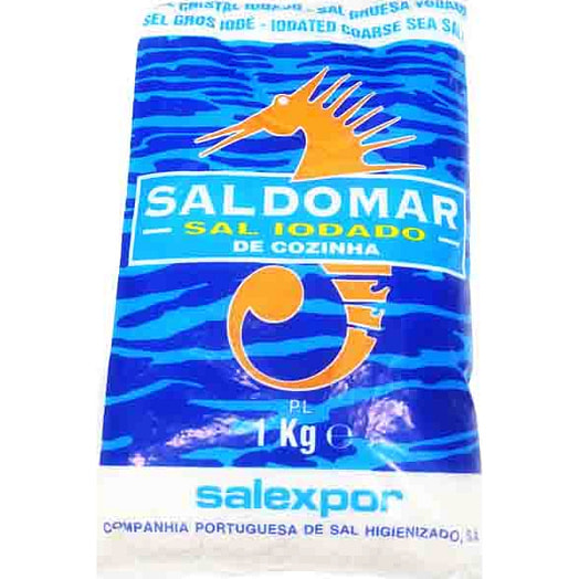 Соль морская Saldomar крупная йодированная 1кг Сэйлэкспор Португалия