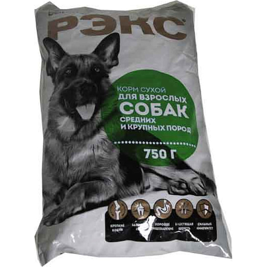 Сухой корм для собак РЭКС 750г Беларусь
