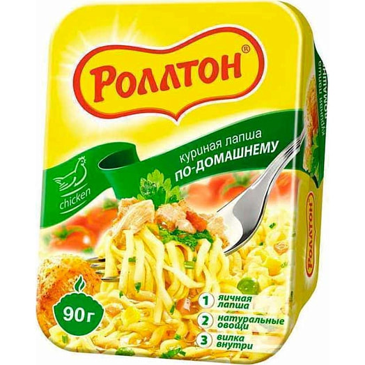 Лапша Роллтон 90г контейнер яичная куриная по-домашнему Mareven Food Central Россия