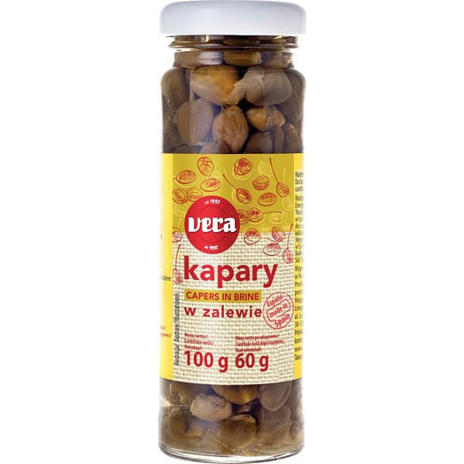 Каперсы VERA в рассоле 100г ст/б Manzanilla Olive,S.C.A. Польша
