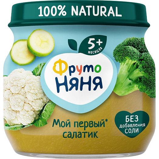 Пюре ФрутоНяня 80г ст/б мой первый салатик для д/п ФрутоНяня Россия