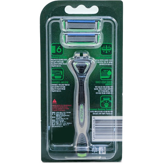 Станок для бритья PACE (+ 2кассеты, 6 лезвий) DORCO Co., Ltd. Вьетнам Dorco