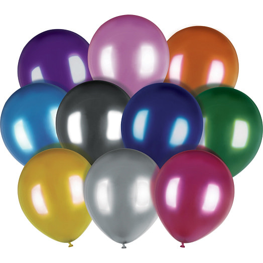 Шары воздушные Brauberg Хром (30см, 20шт, 10 цветов, ассорти) арт.591887 Китай