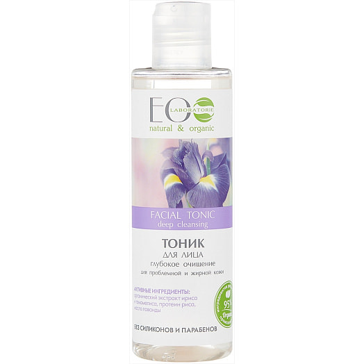 Тоник для лица Глубокое очищение 200мл для проблемной и жирной кожи ООО ЭкоЛаборатория Россия Ecolaboratorie