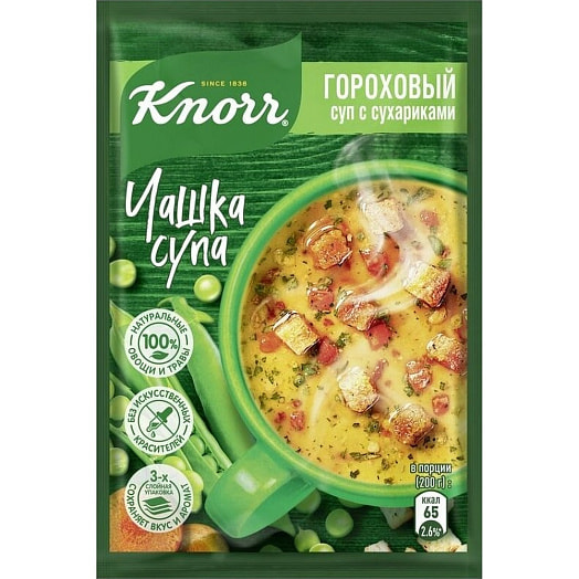 Чашка Чашка супа Knorr 21г Гороховый с сухариками Россия
