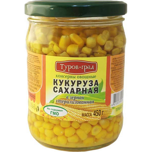 Кукуруза сахарная Туров-град 450г ст/б Беларусь