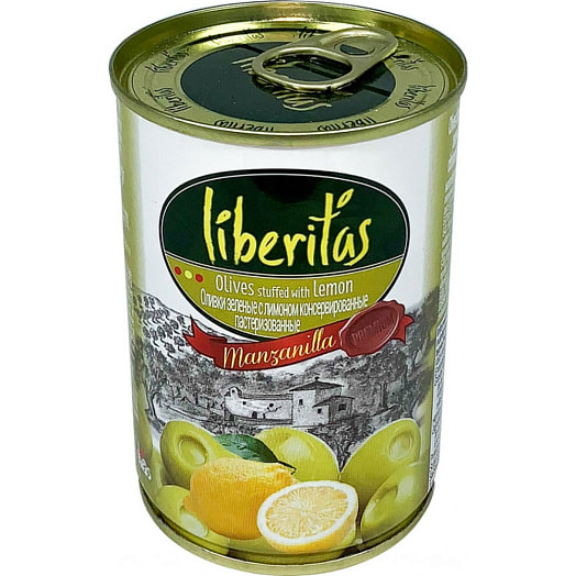 Оливки 300г ж/б зеленые с лимоном Liberitas Испания Liberitas