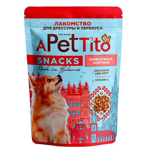 Лакомство-снек APetTito Печеночные ломтики для собак 90г ПЭТС ФУД Беларусь Pets Brunch