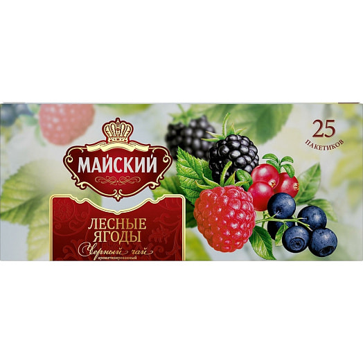 Чай Майский Лесные Ягоды черный байховый 1.5г 25пак КОМПАНИЯ МАЙ Россия