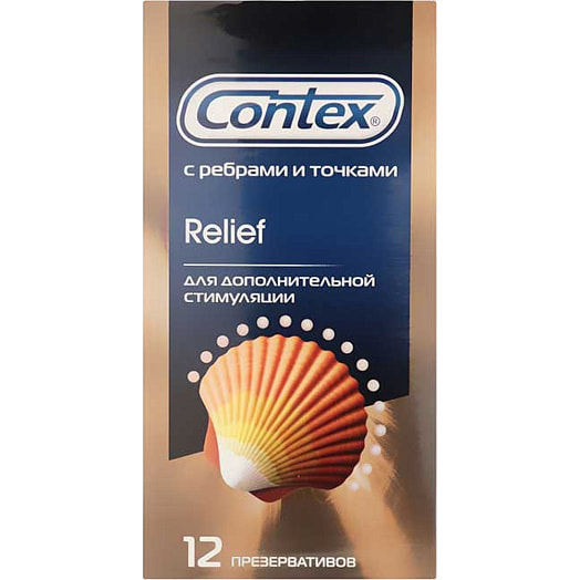 Презервативы Contex N12 Relief с ребрами и точками Рекитт Бенкизер Тайланд Contex