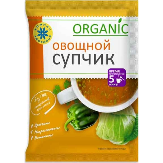 Суп-пюре Компас Здоровья Овощной 30г пл. НПО "Компас Здоовья" Россия