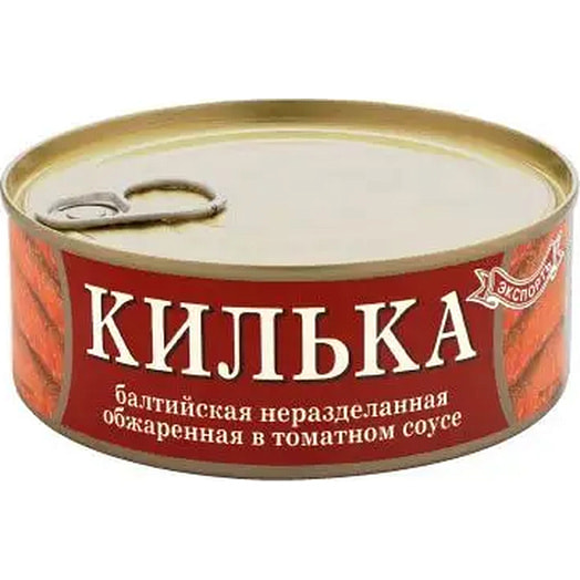 Килька каспийская обжар в томатном соусе (ключ) Рыбный Стандарт 240г ж/б Россия