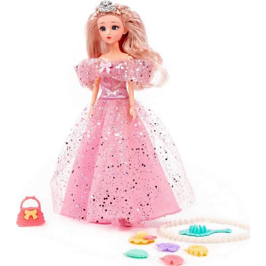 Кукла Ксюша (30см) в нарядном платье, аксессуары (8 элементов) арт.2574 СООО ПП ПОЛЕСЬЕ Беларусь Полесье