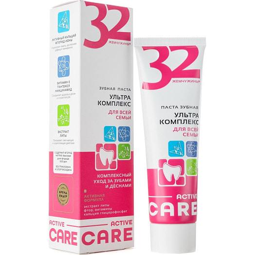 Паста зубная 32 Жемчужины Ультракомплекс 100г ПКФ Модум Беларусь