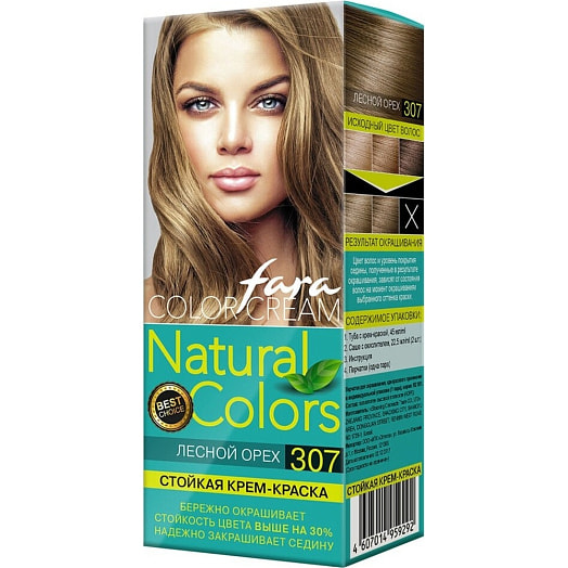 Краска для волос Fara Natural Colors 300мл 307 Лесной орех Россия