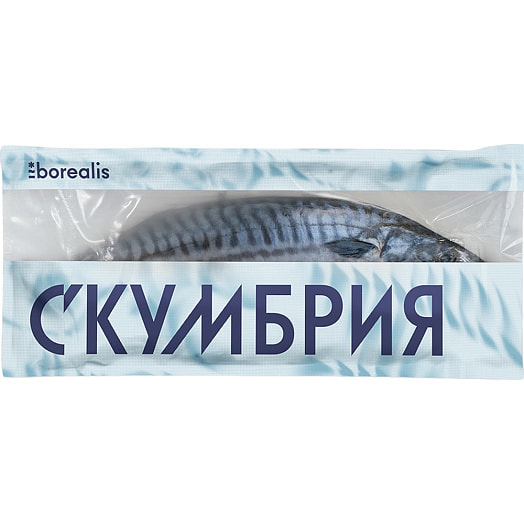 Скумбрия атлантическая 1кг пл неразделанная глазир зам. АО Норебо Ру Россия borealis