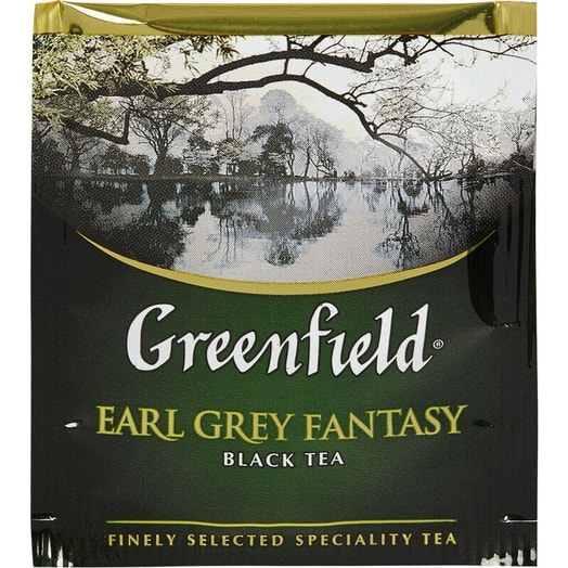 Чай черный Greenfield Earl Grey Fantasy 200г с ароматом бергамота (100пак*2гр) орими Россия Greenfield