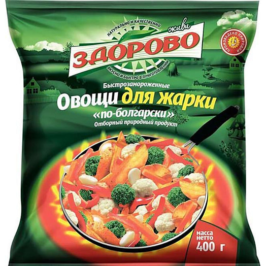 Овощи для жарки по-болгарски 400г быстрозамор. Живи Здорово Польша Живи Здорово