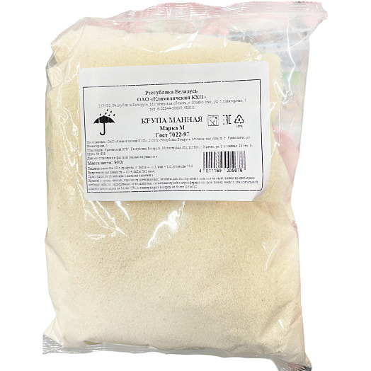 Крупа манная (марка М) 900г ОАО Климовичский КХП Беларусь